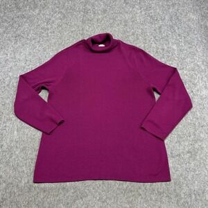 Chicos Sweater Womens XXL 4 Magenta Mock Neck Long Sleeve‎ Knit Pullover Coolmax